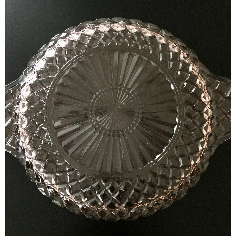 Pink Depression Glass‎ Anchor Hocking Waterford Waffle Sandwich Serving Tray 12